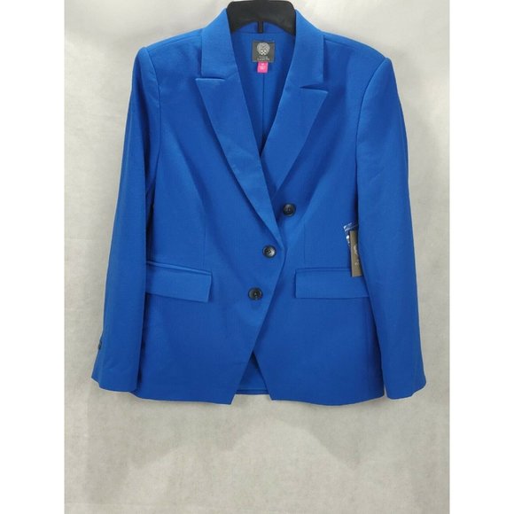 Vince Camuto Womens Blazer Blue Asymmetrical - Picture 3 of 13